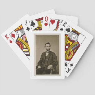 Portrait von Abraham Lincoln (1809-65) (b/w Foto) Spielkarten
