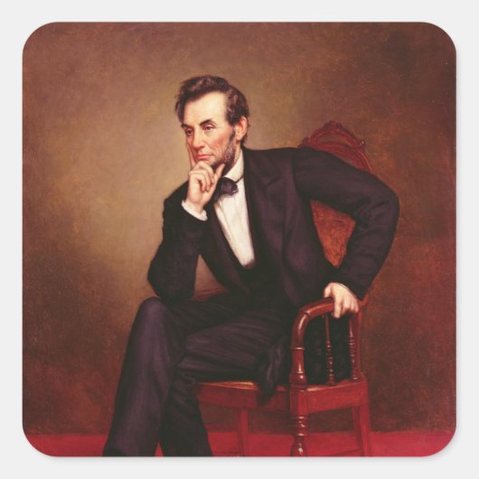 Portrait von Abraham Lincoln Quadratischer Aufkleber (Vorderseite)