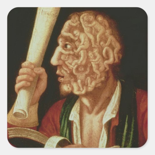 Portrait von Adam (Öl) Quadratischer Aufkleber (Vorderseite)