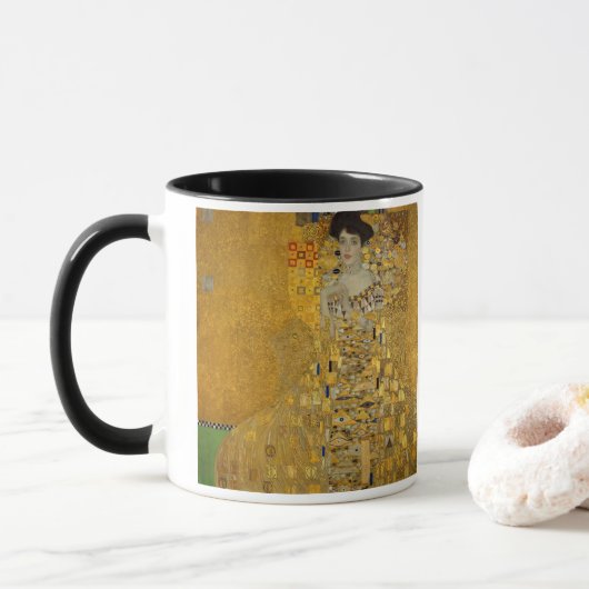 Portrait von Adele Bloch-Bauer I von Gustav Klimt Tasse (Mit Donut)