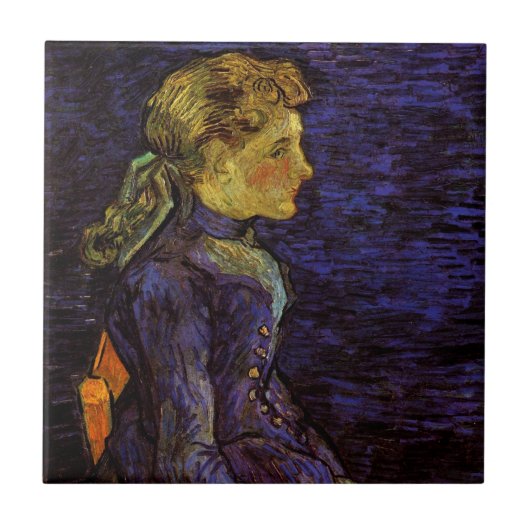 Portrait von Adeline Ravoux von Vincent van Gogh Fliese (Vorderseite)