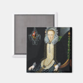 Portrait von Adriana van Nesse, 1611 Magnet (Vorderseite/Rückseite)