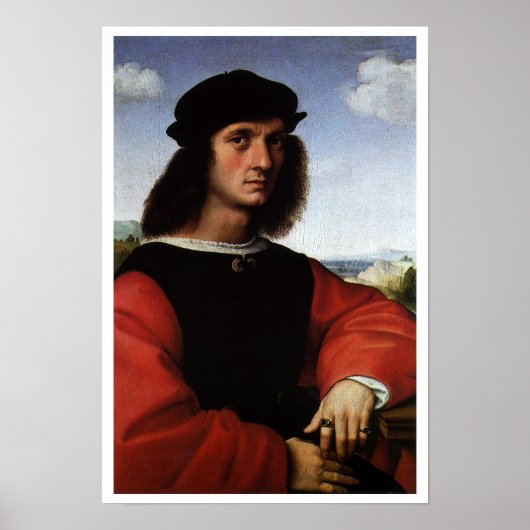 Portrait von Agnolo Doni von Raphael Sanzio Poster (Vorne)