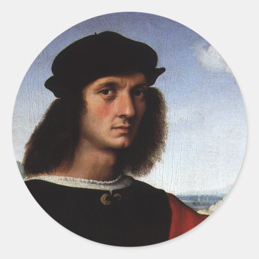 Portrait von Agnolo Doni von Raphael Sanzio Runder Aufkleber (Vorderseite)