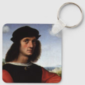 Portrait von Agnolo Doni von Raphael Sanzio Schlüsselanhänger (Rückseite)