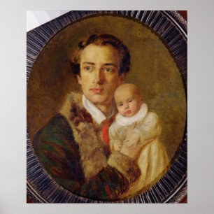 Portrait von Alexander Herzen mit seinem Sohn, 184 Poster