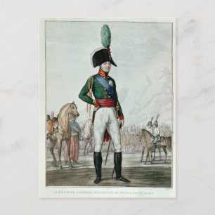 Portrait von Alexander I. Pavlowitsch mit seiner A Postkarte