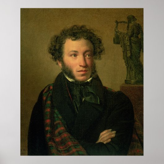 Portrait von Alexander Puschkin, 1827 Poster (Vorne)