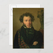 Portrait von Alexander Puschkin, 1827 Postkarte (Vorne/Hinten)