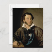 Portrait von Alexander Puschkin Postkarte (Vorne/Hinten)