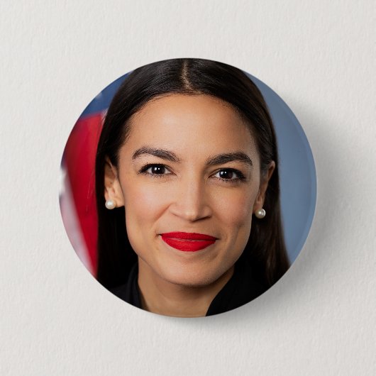 Portrait von Alexandria Ocasio Cortez Button (Vorderseite)