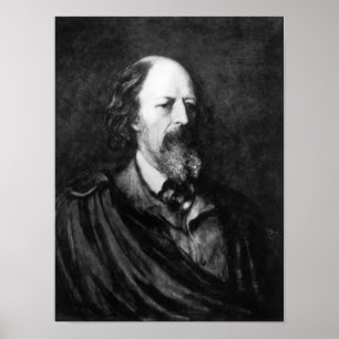 Portrait von Alfred, Lord Tennyson c.1860s Poster