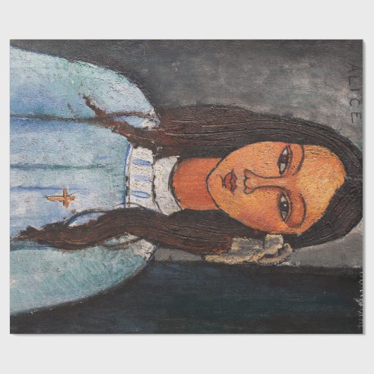Portrait von Alice, Modigliani Geschenkpapier (Flach)