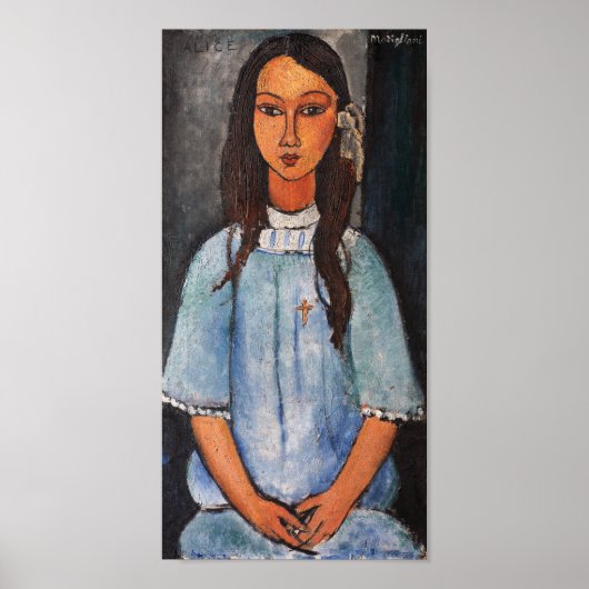 Portrait von Alice, Modigliani Poster (Vorne)