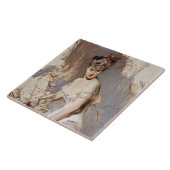 Portrait von Alice Regnault (weibliche Schönheit) Fliese (Seite)