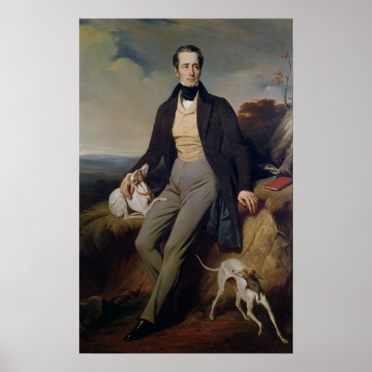 Portrait von Alphonse de Lamartine 1830 Poster (Vorne)