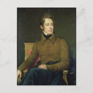 Portrait von Alphonse de Lamartine , 1831 Postkarte