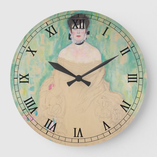 Portrait von Amalie Zuckerkandl von Gustav Klimt Große Wanduhr (Vorderseite)