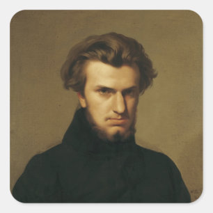 Portrait von Ambroise Thomas 1834 Quadratischer Aufkleber
