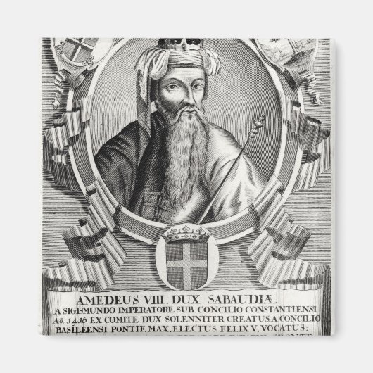 Portrait von Amedee VIII Le Pacifique Magnet (Vorne)