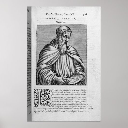 Portrait von Amerigo Vespucci Poster (Vorne)
