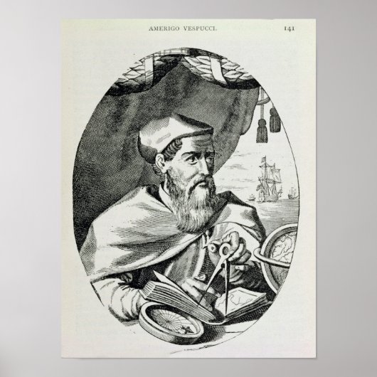 Portrait von Amerigo Vespucci Poster (Vorne)