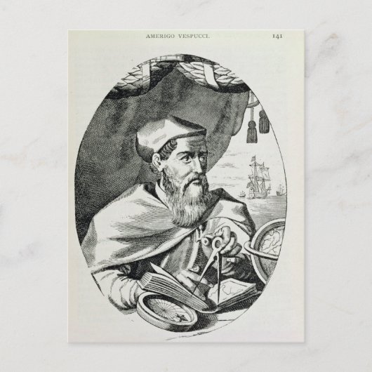 Portrait von Amerigo Vespucci Postkarte (Vorderseite)