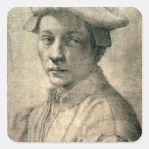 Portrait von Andrea Quaratesi, c.1532 Quadratischer Aufkleber