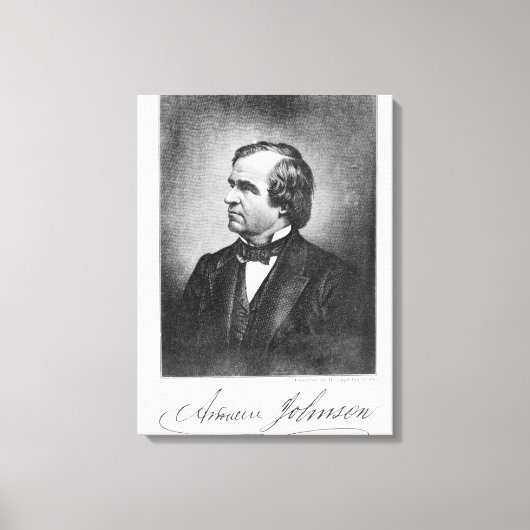 Portrait von Andrew Johnson Leinwanddruck (Vorderseite)