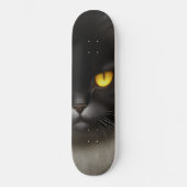 Portrait von Angry Fluffy Black Persian Cat Face Skateboard (Vorderseite)