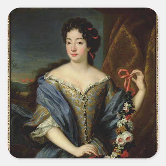 Portrait von Anne de Baviere Quadratischer Aufkleber (Vorderseite)