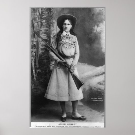 Portrait von Annie Oakley geboren Phoebe Ann Mosey Poster (Vorne)