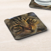 Portrait von Artistic Pet, lang haarige Tablette, Untersetzer (Linke Seite)
