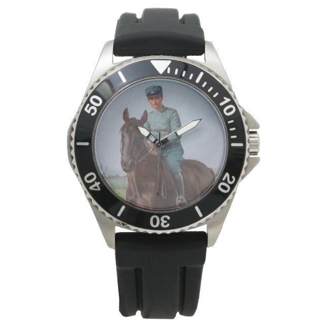 Portrait von Attilio Triboletti (Cavalry Soldier) Armbanduhr (Vorderseite)