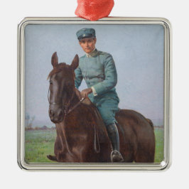 Portrait von Attilio Triboletti (Cavalry Soldier) Ornament Aus Metall