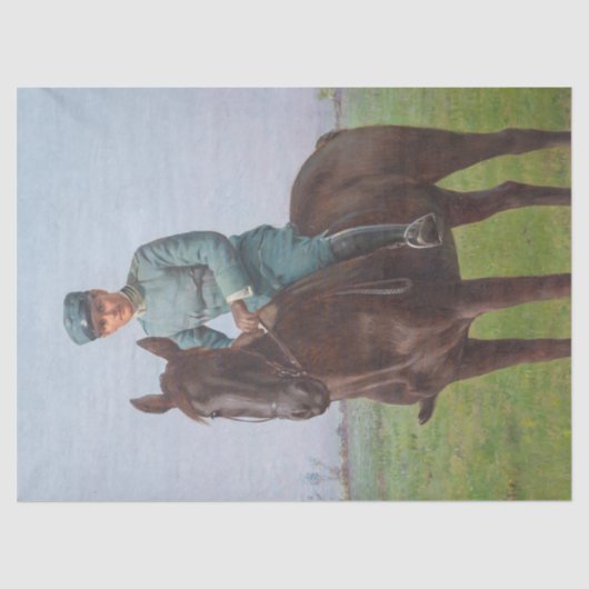 Portrait von Attilio Triboletti (Cavalry Soldier) Seidenpapier (Vorderseite)