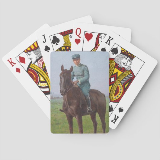 Portrait von Attilio Triboletti (Cavalry Soldier) Spielkarten (Rückseite)