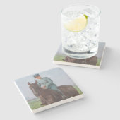 Portrait von Attilio Triboletti (Cavalry Soldier) Steinuntersetzer (Seitenansicht)