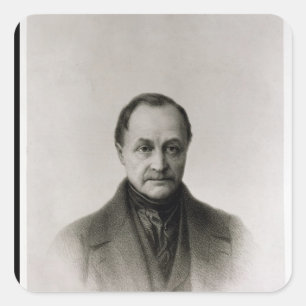Portrait von Auguste Comte , französischer Philoso Quadratischer Aufkleber