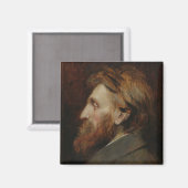 Portrait von Auguste Rodin 1881 Magnet (Vorderseite/Rückseite)
