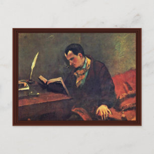 Portrait von Baudelaire von Courbet Gustave Postkarte