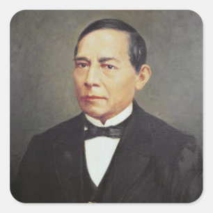 Portrait von Benito Juarez , 1948 Quadratischer Aufkleber