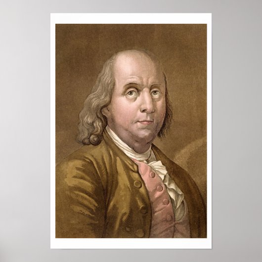 Portrait von Benjamin Franklin (1706-1790), von 'L Poster (Vorne)