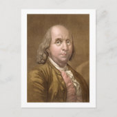 Portrait von Benjamin Franklin (1706-1790), von 'L Postkarte (Vorderseite)