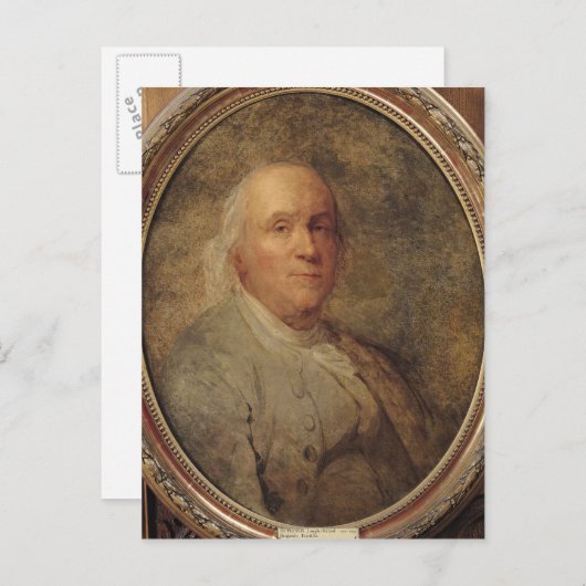 Portrait von Benjamin Franklin, c.1780 Postkarte (Vorne/Hinten)