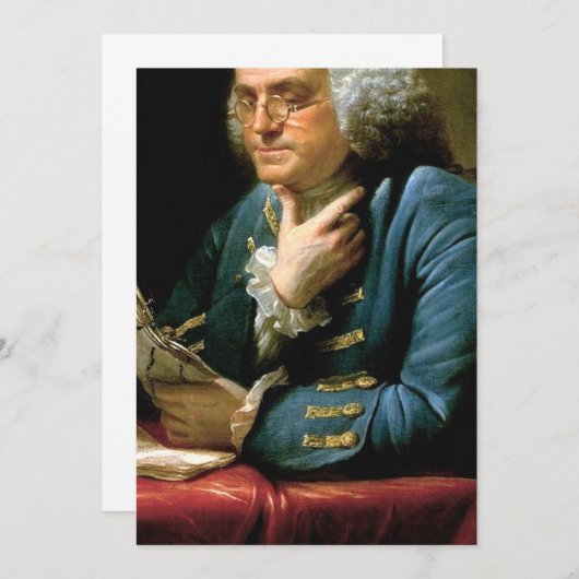 Portrait von Benjamin Franklin Einladung (Vorne/Hinten)