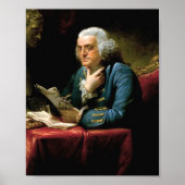 Portrait von Benjamin Franklin Poster (Vorne)