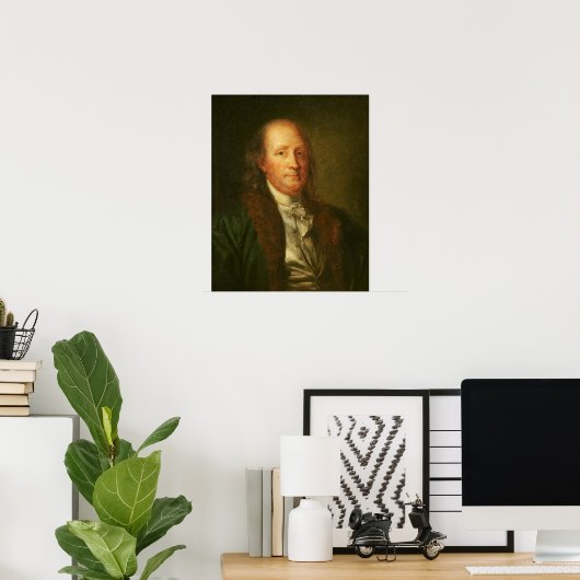 Portrait von Benjamin Franklin Poster (Heimbüro)