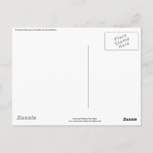 Portrait von Benjamin Franklin Postkarte (Rückseite)