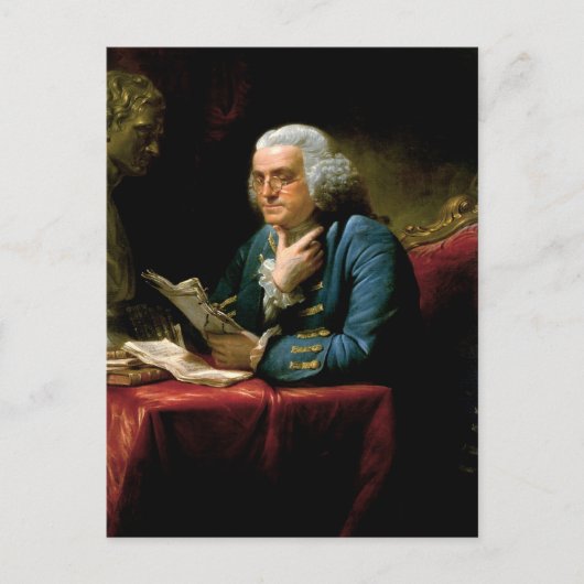 Portrait von Benjamin Franklin Postkarte (Vorderseite)
